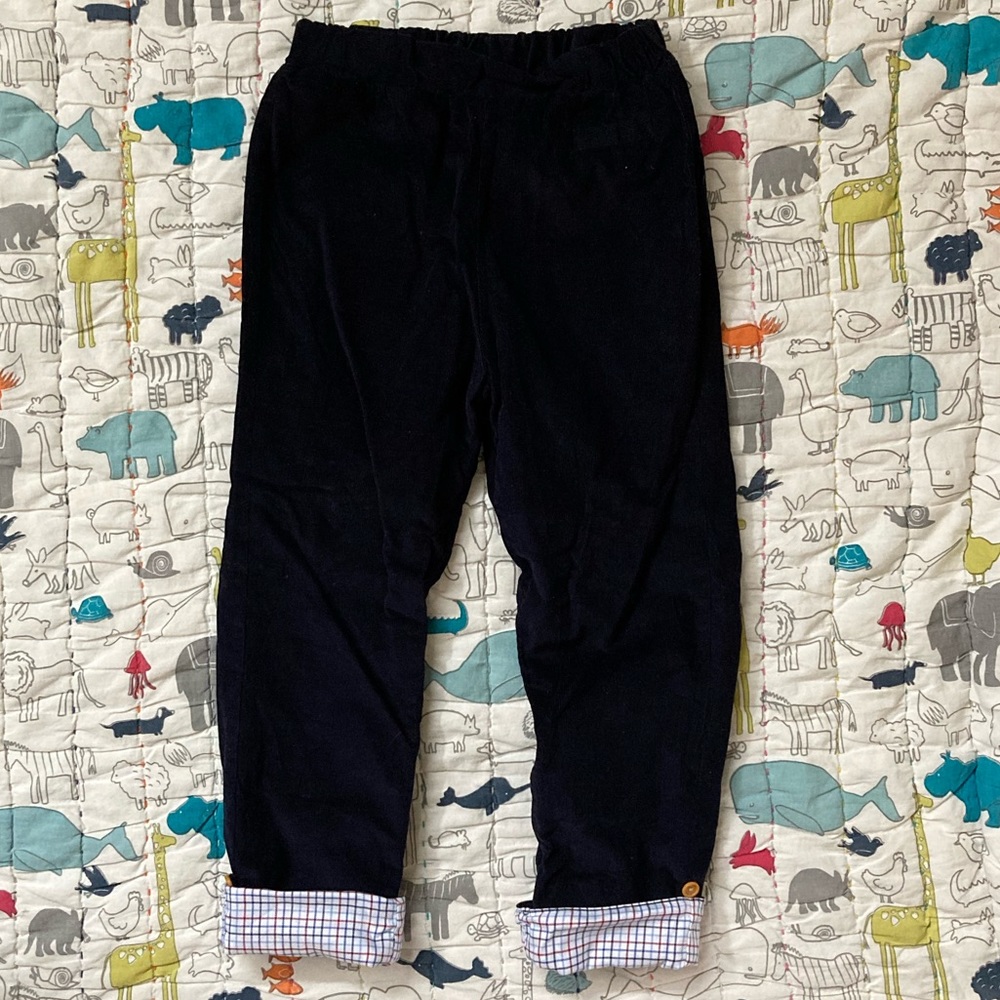 Bella Bliss Navy Cord Pull on Pant size 4
